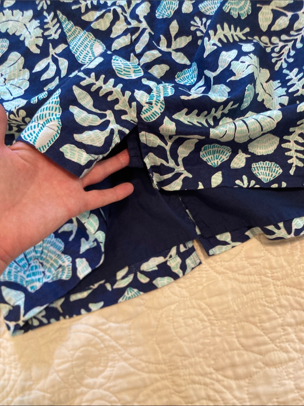 Vineyard Vines Navy Dress with Aqua Floral Print - Picture 7 of 7